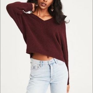 Maroon Cropped Sweater